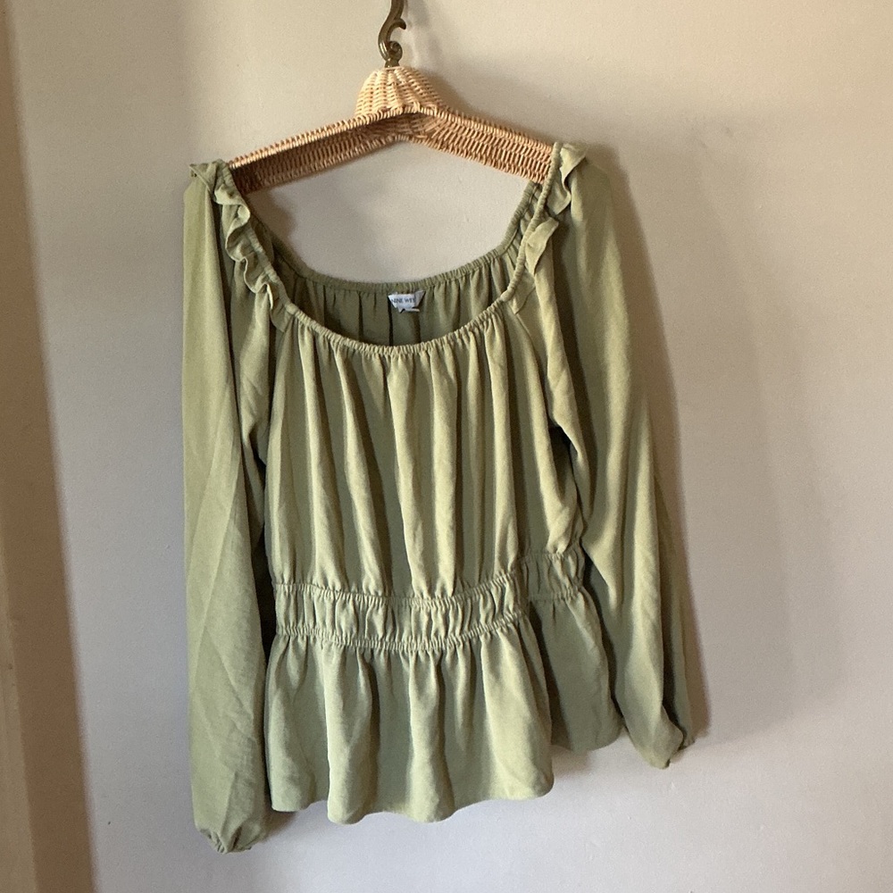 Nine West olive Green Women's Top